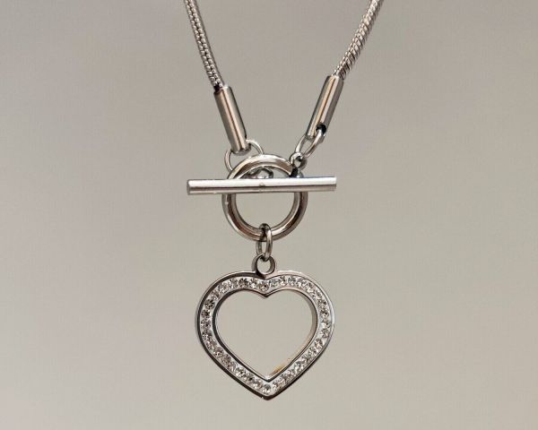 steel pendant on a chain