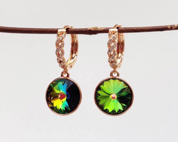 Earrings with Swarovski crystals