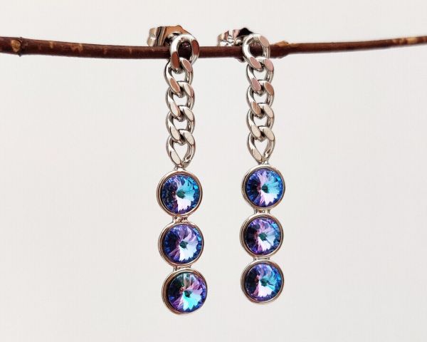 Earrings with Swarovski crystals