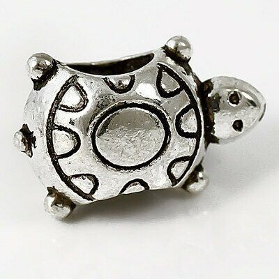 Turtle Charm Bead, Silver X 518