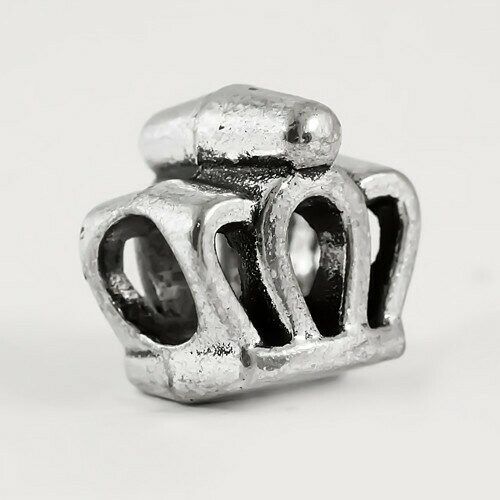 Crown Charm Bead Silver X 548