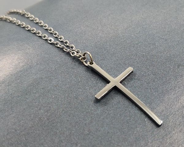 steel pendant on a chain