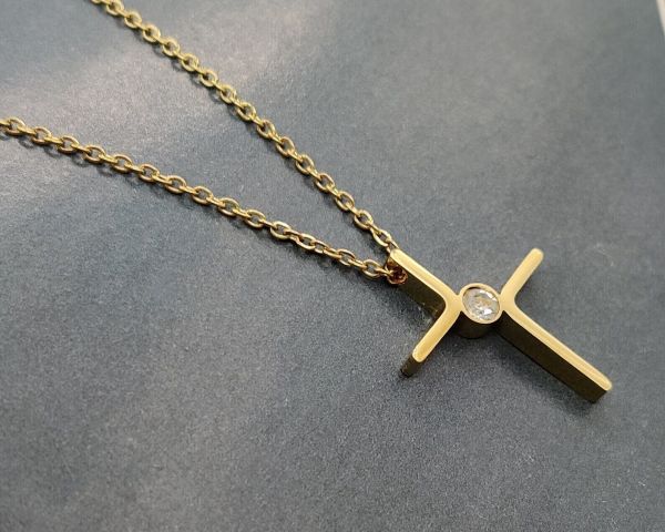 steel pendant on a chain