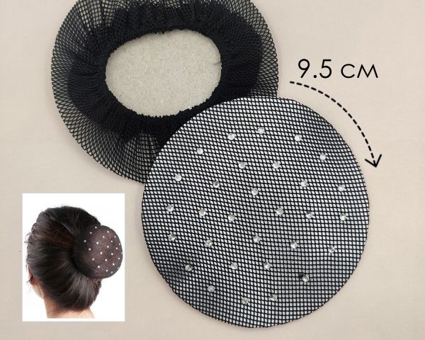 Hair net with rhinestones