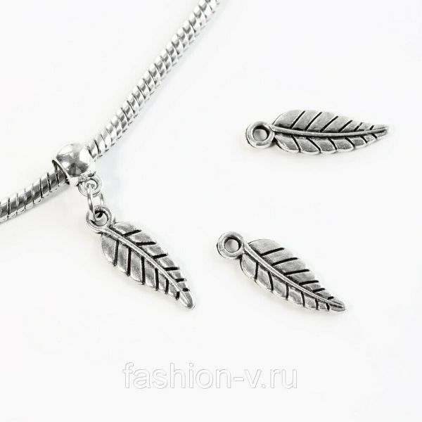 Pendant leaf, silver (without bail) X 495