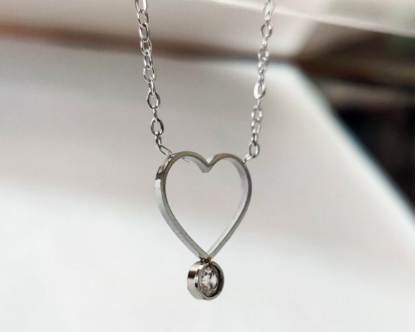 Steel pendant "Heart" on a chain