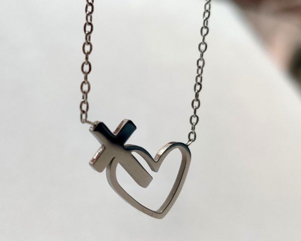 steel pendant on a chain