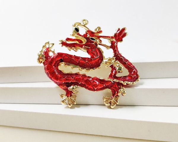 Golden Dragon Brooch