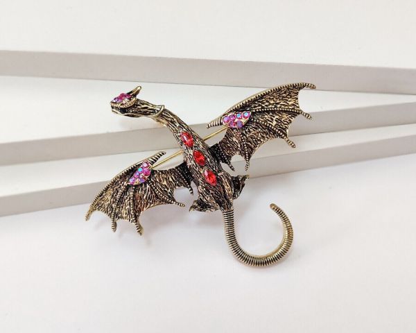 Flying Dragon Brooch Pendant