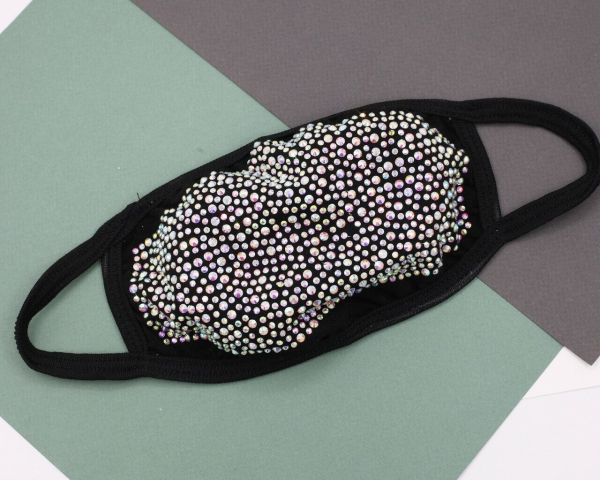 Reusable protective mask with rhinestones G1665