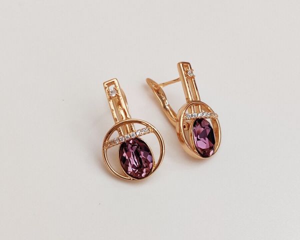 Earrings with Swarovski crystals