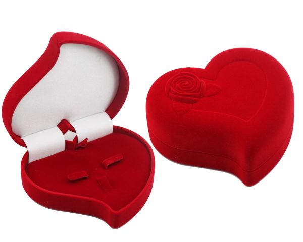 Flocked case, heart with rose