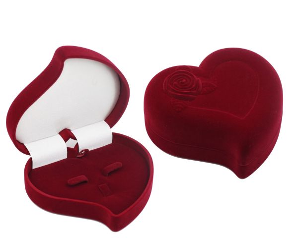 Flocked case, heart with rose