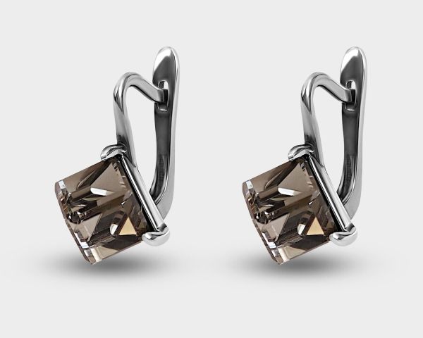 Earrings "Cube" 6mm