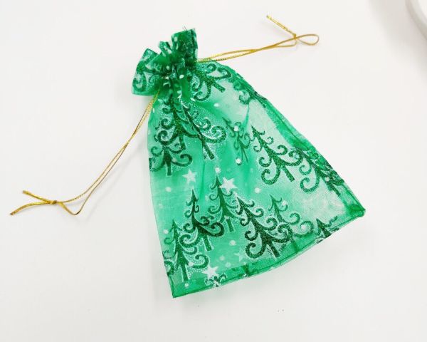 Gift bag made of fabric "Organza with a pattern"